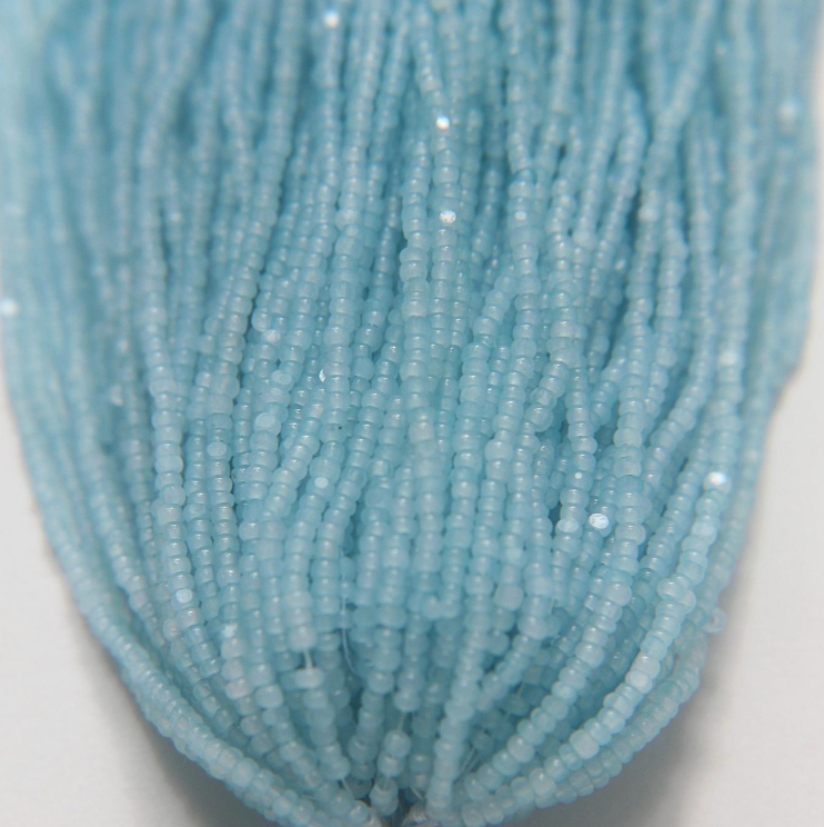 11/0 Charlotte Cut Seed Bead - Light Aquamarine Blue Opal 10g India Sheen Charlotte Cut Seedbeads