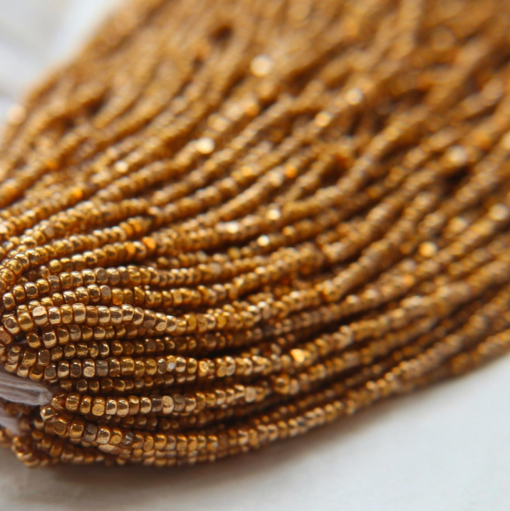 11/0 Charlotte Cut Seed Bead - Metallic Dark Gold 10g India Sheen Charlotte Cut Seedbeads