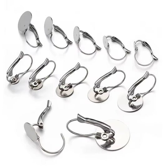 20mm Stainless Steel French Earrings Base Lever Back, Findings Studs (Sold in 5 Pair) Sundaylace Creations & Bling