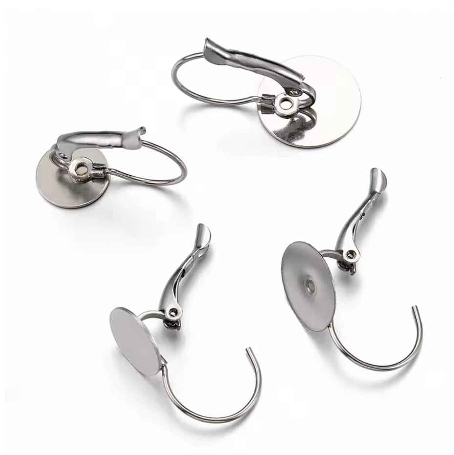 20mm Stainless Steel French Earrings Base Lever Back, Findings Studs (Sold in 5 Pair) Sundaylace Creations & Bling