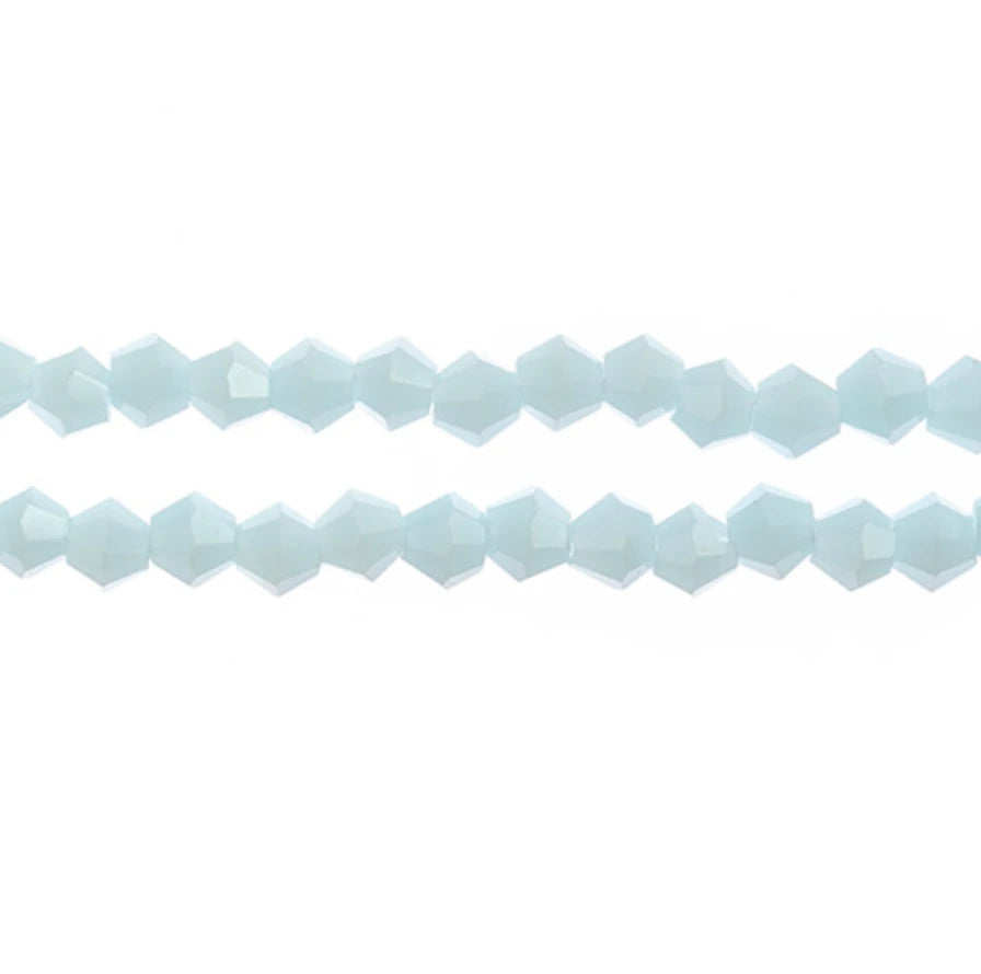 4mm Opaque Light Blue Crystal Lane Bicone (96pc) 2 x 7inch Strand Crystal Lane