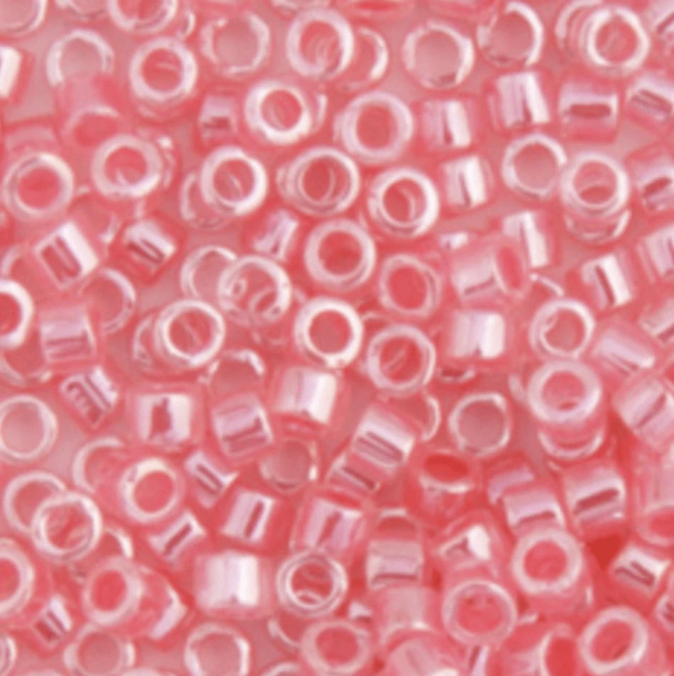 Delica 11/0 RD Crystal Rose Ceylon Lined-Dyed (0236v) Miyuki Delica Beads
