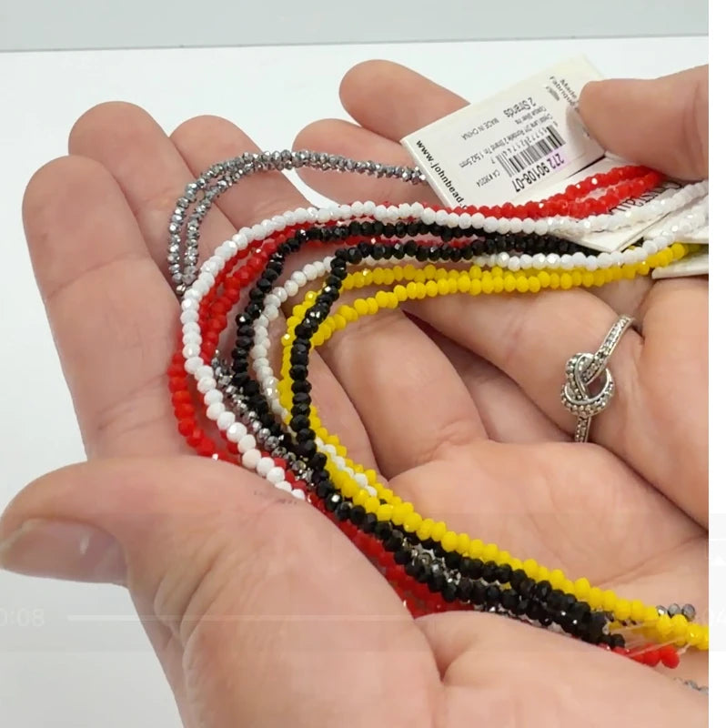 "Scared Colours" 1.5*2.5 Crystal Land Rondelle Strand, Promotions Crystal Lane Rondelle