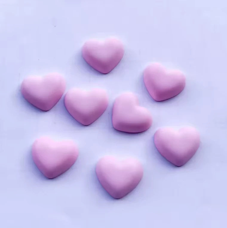 18mm Matte Hearts, Glue on, Resin Gems (Sold in Pair)