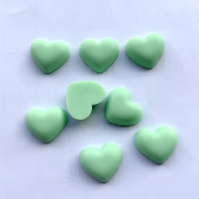 18mm Matte Hearts, Glue on, Resin Gems (Sold in Pair) Resin Gems