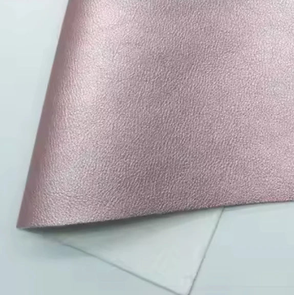 20*33cm Pearl Pink Smooth Sheepskin Faux Leather Texture, Long Leatherette Sheet Basics Leatherette