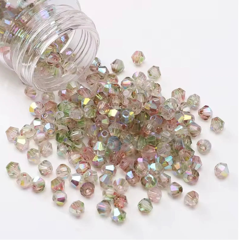4mm Topaz Pink AB Half Plated AB Grade AAA, Bicone Beads 9g Loose Sundaylace Creations & Bling
