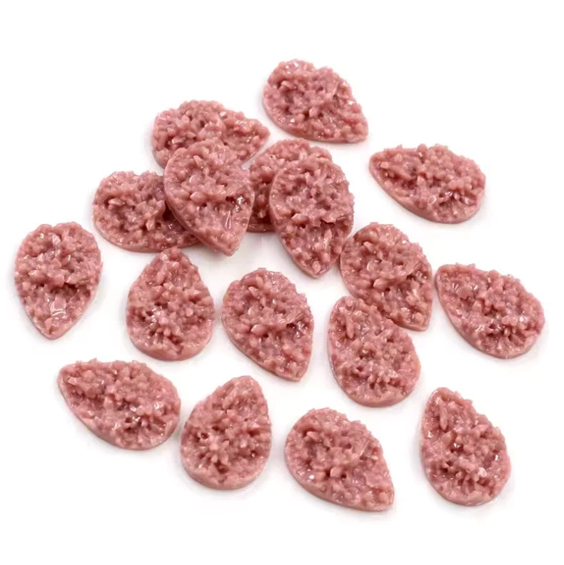 13*18mm Tan Textured Teardrop, Glue on, Resin Gem (Sold in Pair) Resin Gems