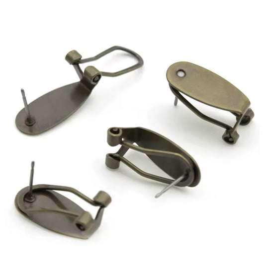 8.5*18.5mm Rustic Copper/Gold, Fingernail Lever back Earring Posts, Findings Studs, (Sold in Pair) Sundaylace Creations & Bling