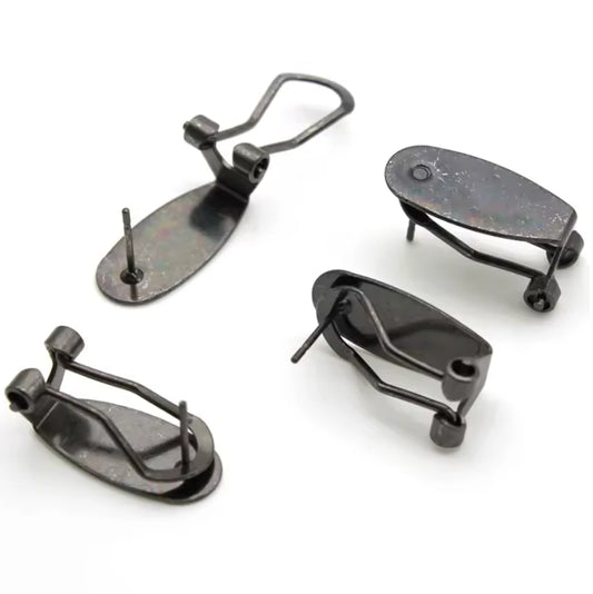 8.5*18.5mm Gunmetal Grey, Fingernail Lever back Earring Posts, Findings Studs, (Sold in Pair) Sundaylace Creations & Bling