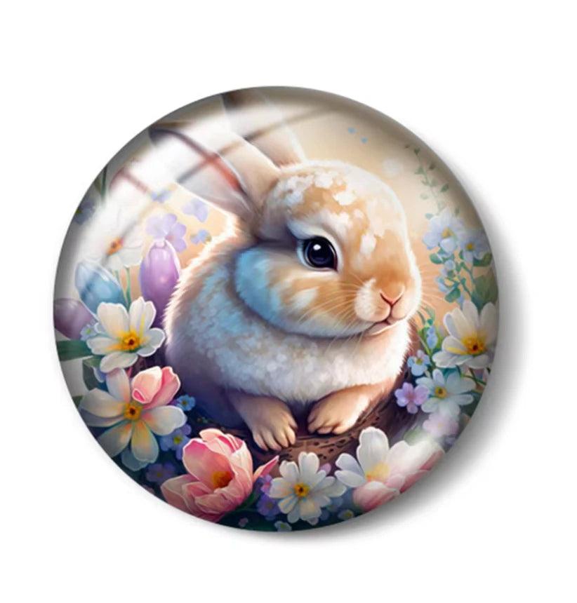 20mm "Easter Bunnies SET" Cute Cartoon Printed Cab, Glue on, Resin Gems (Sold in 5 pair) Sundaylace Creations & Bling