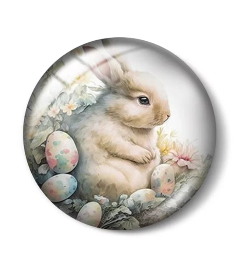 20mm "Easter Bunnies SET" Cute Cartoon Printed Cab, Glue on, Resin Gems (Sold in 5 pair) Sundaylace Creations & Bling