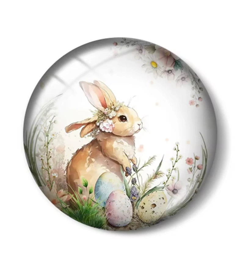 20mm "Easter Bunnies SET" Cute Cartoon Printed Cab, Glue on, Resin Gems (Sold in 5 pair) Sundaylace Creations & Bling
