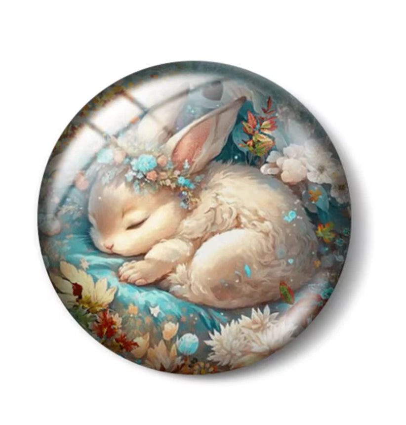 20mm "Easter Bunnies SET" Cute Cartoon Printed Cab, Glue on, Resin Gems (Sold in 5 pair) Sundaylace Creations & Bling