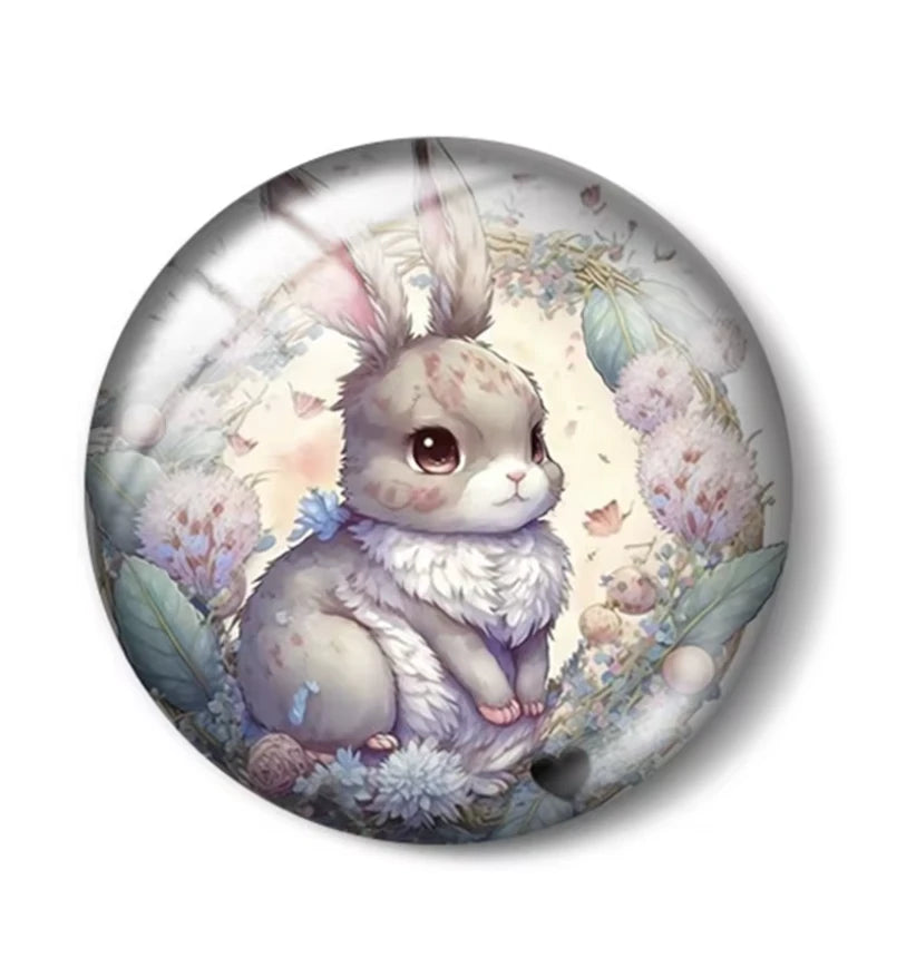 20mm "Easter Bunnies SET" Cute Cartoon Printed Cab, Glue on, Resin Gems (Sold in 5 pair) Sundaylace Creations & Bling