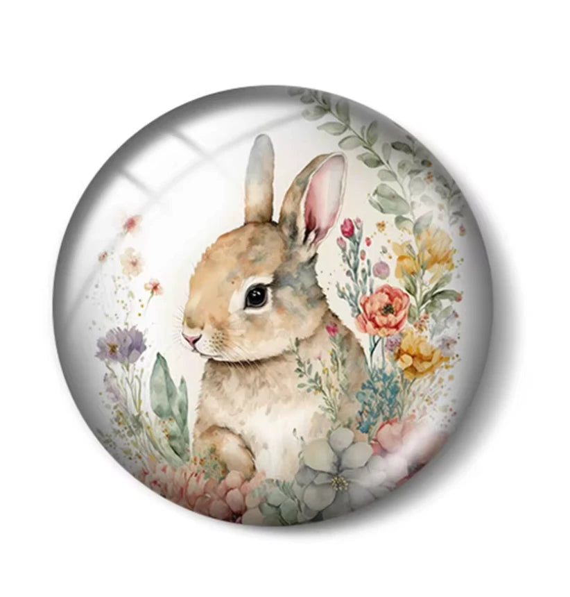 20mm "Easter Bunnies SET" Cute Cartoon Printed Cab, Glue on, Resin Gems (Sold in 5 pair) Sundaylace Creations & Bling