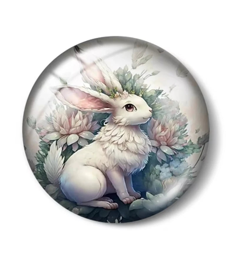 20mm "Easter Bunnies SET" Cute Cartoon Printed Cab, Glue on, Resin Gems (Sold in 5 pair) Sundaylace Creations & Bling