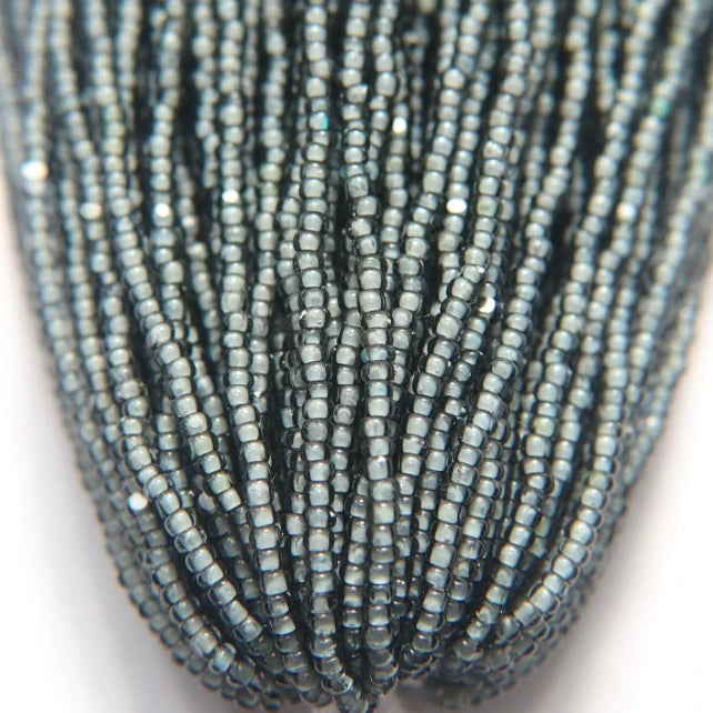 11/0 Charlotte Cut Seed Bead - Grey White Lined (10g) India Sheen Charlotte Cut Seedbeads