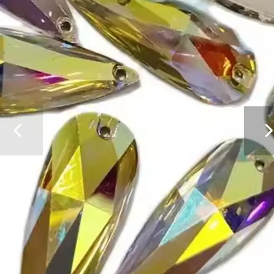 8*21mm AB Long Teardrop, Sew on, Resin Gems (Sold in Pair) Resin Gems
