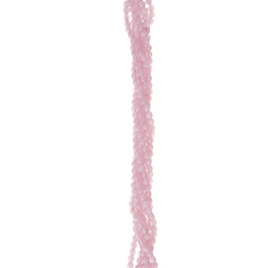 4mm Light Pink Matte Pearl Round Beads, Strung 8" Pearl Beads