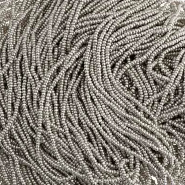 13/0 Czech Seed Bead- Metallic Silver Terra Strung, 13g *Short Hank Preciosa Ornela