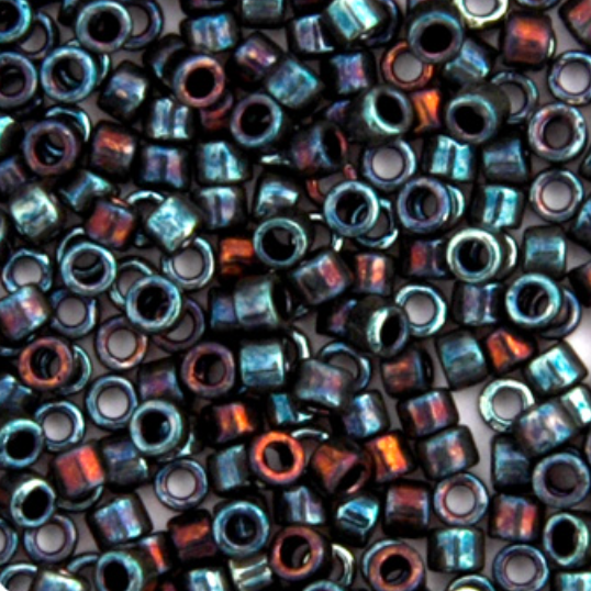 Delica 11/0 Blue Purple AB Metallic Gold Luster (1003v) Miyuki Delica Beads