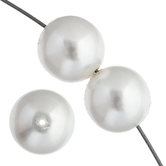 8mm White Pearl Round Bead, 30 pcs, 8" strung (22pcs) Sundaylace Creations & Bling