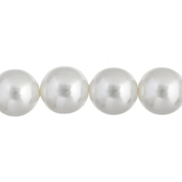 8mm White Pearl Round Bead, 30 pcs, 8" strung (22pcs) Sundaylace Creations & Bling