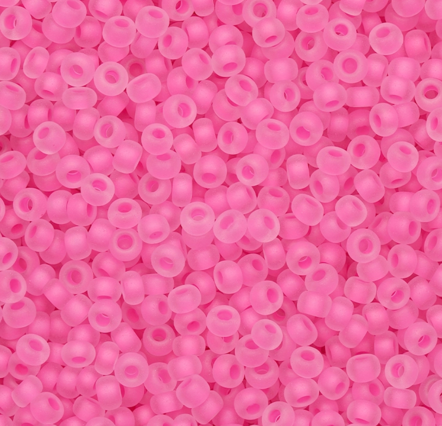 10/0 Frosted (Matte) Neon Pink Crystal Colour Lined, Preciosa Seed Beads 10/0 Preciosa Seed Beads