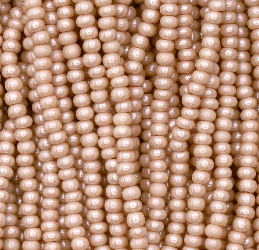 11/0 Opaque Luster Rose Terra, Preciosa Seed Beads *HANK 11/0 Preciosa Seed Beads