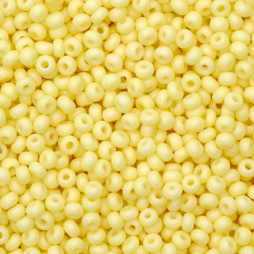 10/0 Lemon Meringue Pale Yellow Solgel Chalk, Preciosa Seed Beads *NEW* 10/0 Preciosa Seed Beads