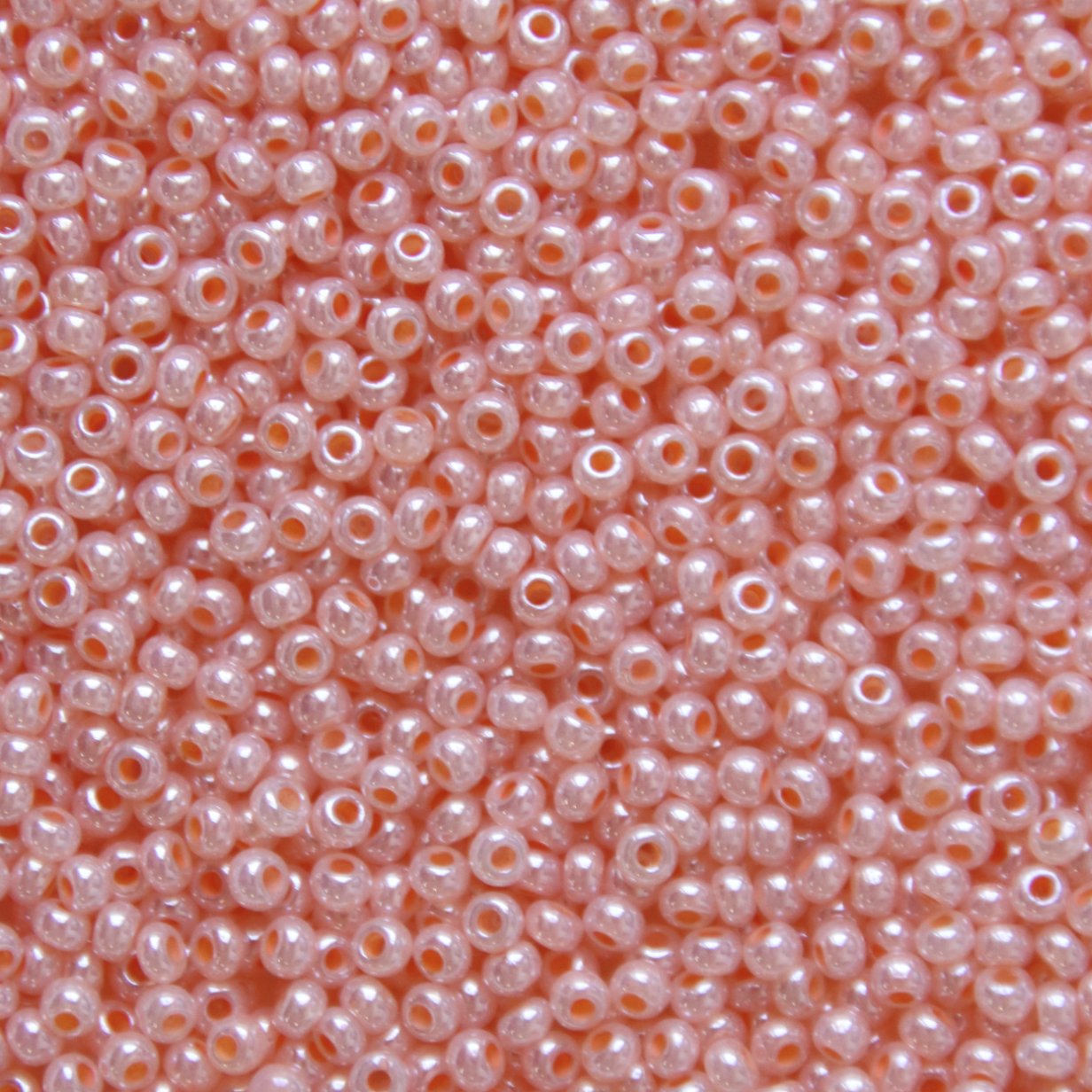 10/0 Pearlized Orange Ceylon, Preciosa Seed Beads 22g 10/0 Preciosa Seed Beads