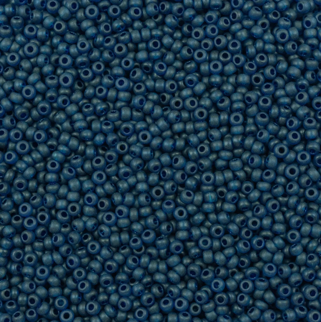 10/0 Montana Blue MATTE Transparent, Preciosa Seed Beads 22g 10/0 Preciosa Seed Beads