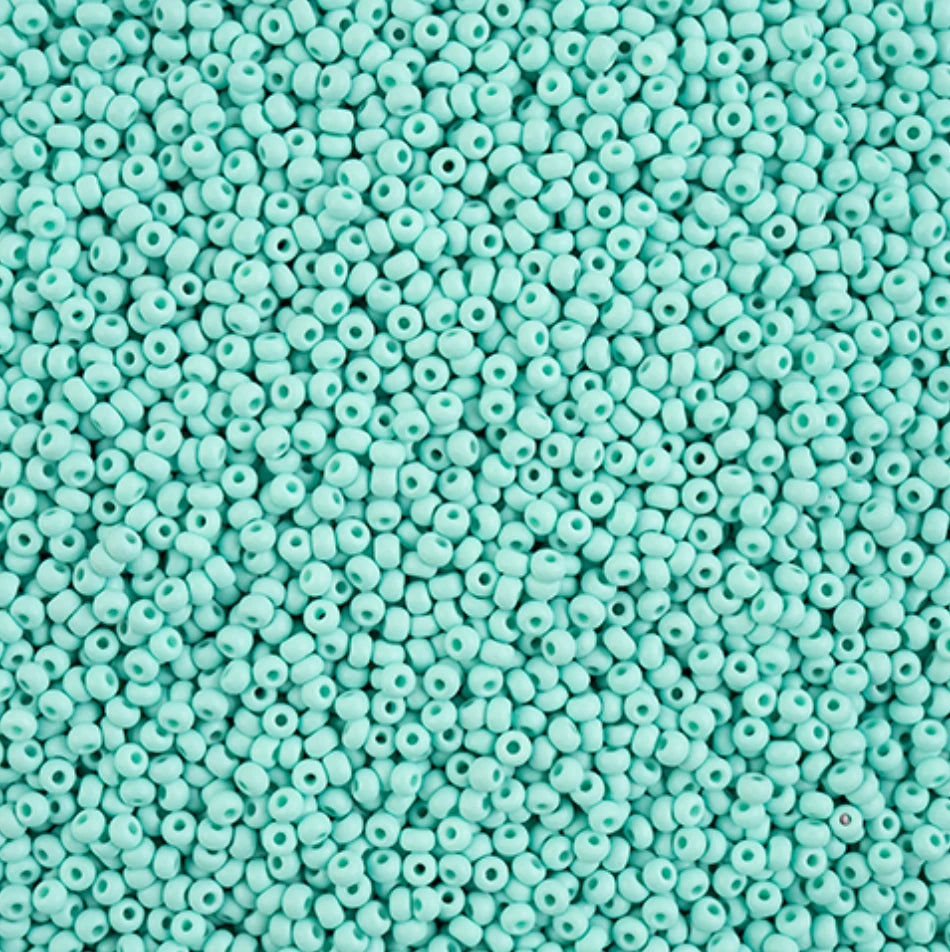 10/0 Chalk Mint Green Dyed Matte Permalux Opaque Preciosa Seed Beads *22g 10/0 Preciosa Seed Beads