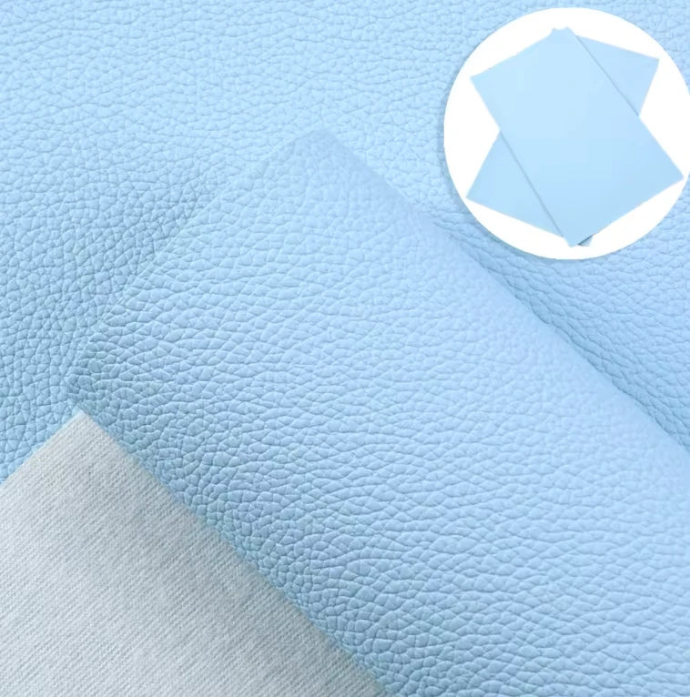 20*33cm Pastel Blue Leather Texture, Long Leatherette Sheet Basics Leatherette