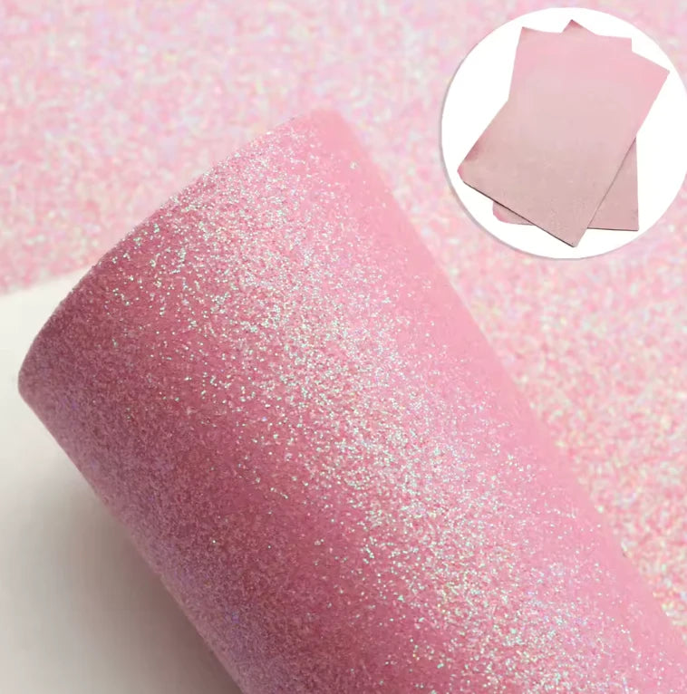 20*30cm Glitter Pink AB, Glitter Leatherette Sheet Leatherette