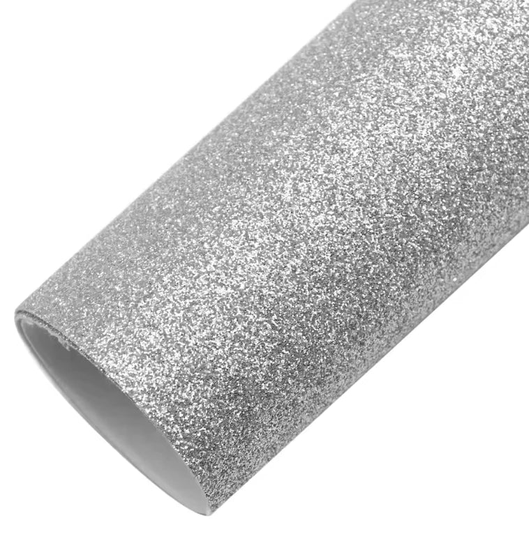 20*30cm Glitter Silver, Glitter Leatherette Sheet Leatherette