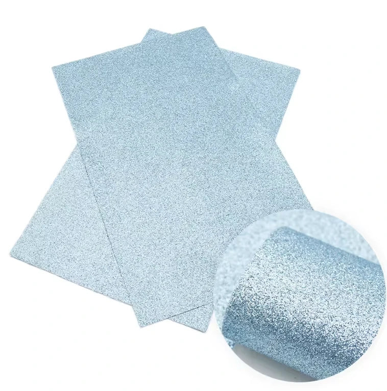 20*30cm Glitter Aqua Turquoise Blue, Glitter Leatherette Sheet Leatherette