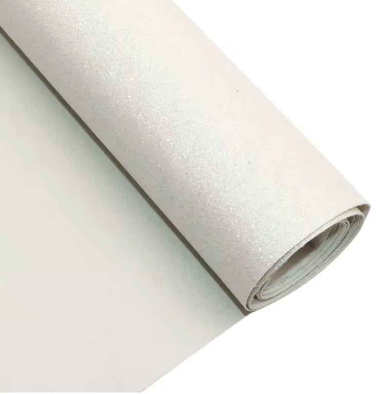 20*30cm Glitter White, Glitter Leatherette Sheet Leatherette