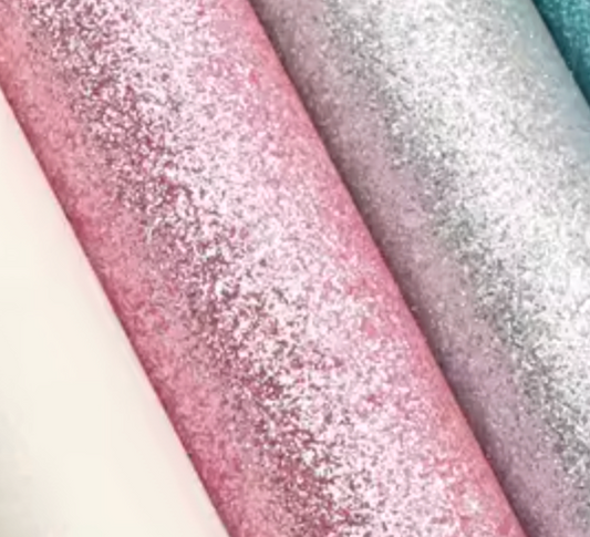20*30cm Glitter Barbie Pink, Glitter Leatherette Sheet Leatherette