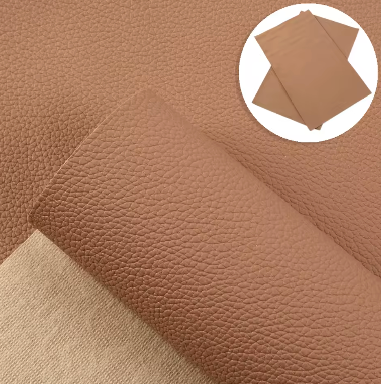 20*33cm Coco Brown Leather Texture, Long Leatherette Sheet Basics Leatherette
