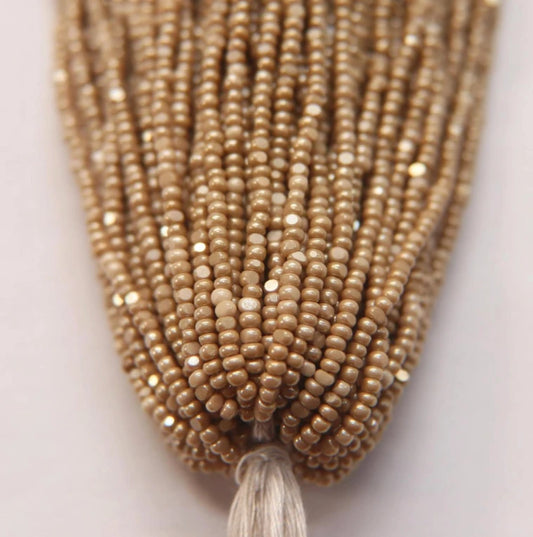 11/0 Charlotte Cut Seed Bead -Dark Beige Tan Opaque