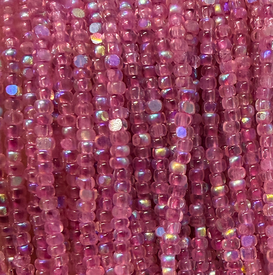 11/0 Charlotte Cut Seed Bead - Patina Opal Neon Berry Pink AB 10g India Sheen Charlotte Cut Seedbeads