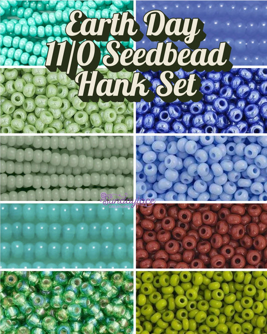 "Earth Day" 11/0 Seed beads bundle, 10 Hanks, Promotions