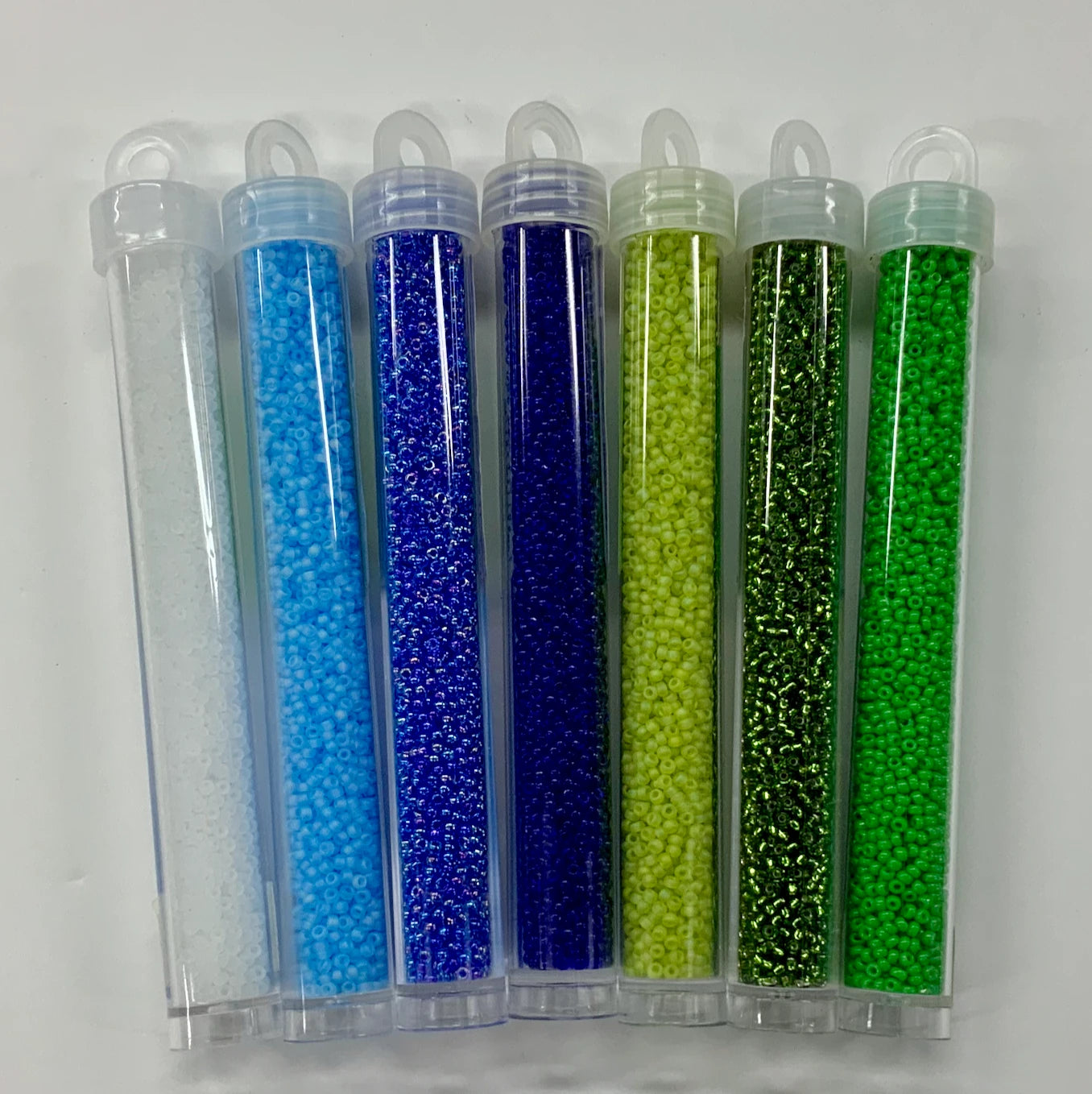 'Green Grass/Blue Skies' 11/0 Miyuki Seedbeads Bundle x 7 vials, Promotions Sundaylace Creations & Bling