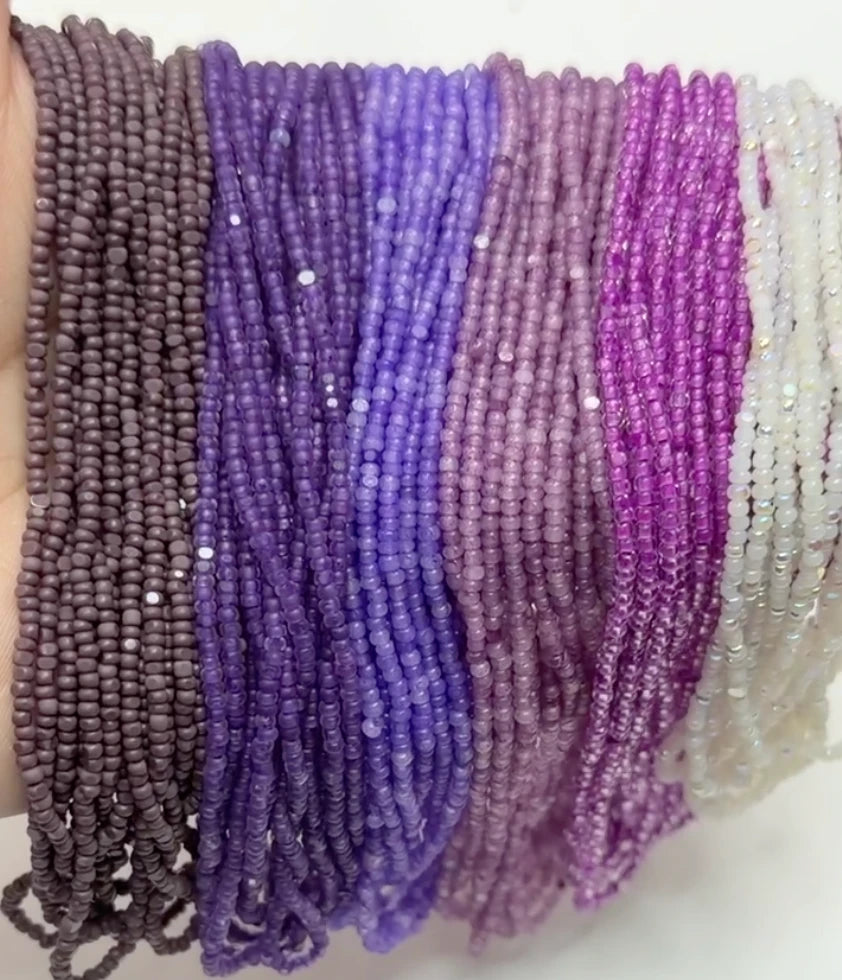 "Rich Auntie Purple Blend" 6 x 11/0 Charlotte India Bead Hank (10g) Bundle, Promotions India Sheen Charlotte Cut Seedbeads