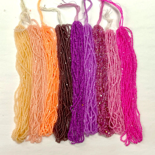 "Orchid Peach Bloom" 9 x 11/0 Charlotte India Bead Hank (10g) Bundle, Promotions India Sheen Charlotte Cut Seedbeads