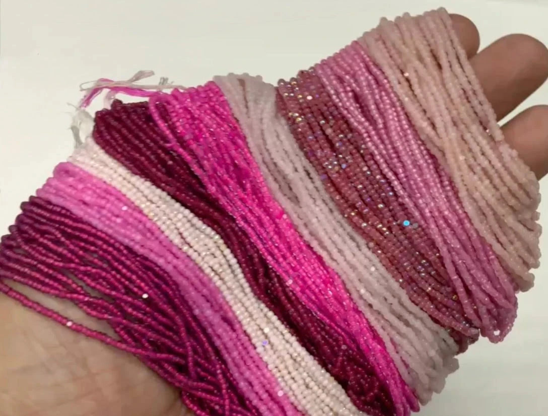 "Pretty in Pink" 9 x 11/0 Charlotte India Bead Hank (10g) Bundle, Promotions India Sheen Charlotte Cut Seedbeads