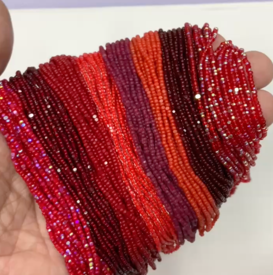 "Red Crimson" ❤️🔥8 x 11/0 Charlotte India Bead Hank (10g) Bundle, Bundle Promotions India Sheen Charlotte Cut Seedbeads