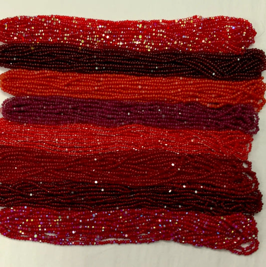 "Red Crimson" ❤️🔥8 x 11/0 Charlotte India Bead Hank (10g) Bundle, Bundle Promotions India Sheen Charlotte Cut Seedbeads